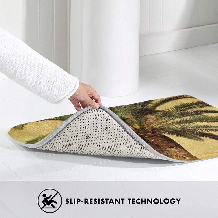 Bay Isle Home Stpeter Flannel Fabric Bath Rug with NonSlip Backing